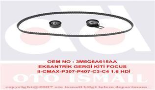EKSANTRİK GERGİ KİTİ P206-P207-P307-P308-P407-P3008-EXPERT-PARTNER-BERLINGO-JUMPY-C2-C3-C4-C5- XSARA-FOCUS 2-FIESTA 5-VI VOLVO S40-C30-V50-FIAT SCUDO EURO4 1.6 HDI-TDCİ