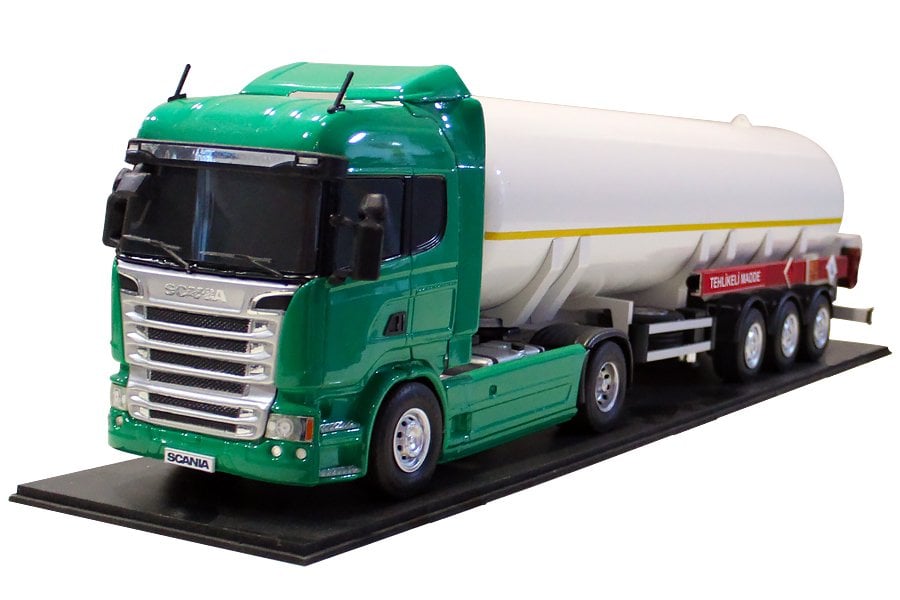 MAKET BOY:82-YÜKSEKLİK:22 CM 1:18 ÖLÇÜ SCANIA LPG TANKER TIR