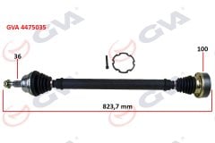 KOMPLE AKS SAĞ GOLF 4-BORA-A3-LEON-TOLEDO-OCTAVIA 1.9 TDI 823mm
