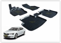 PASPAS 3D X-MAT HAVUZLU SKODA SUPERB 15 SİYAH