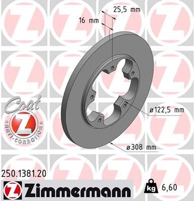 ARKA FREN DISKI TRANSIT V363 14 TEK TEKER A.CEKER DUZ 308MM 5 BIJON