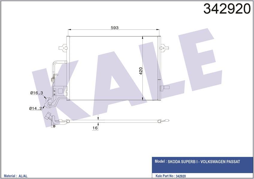 KLİMA KONDENSERİ VW PASSAT-VARİANT SKODA SUPERB AL-AL