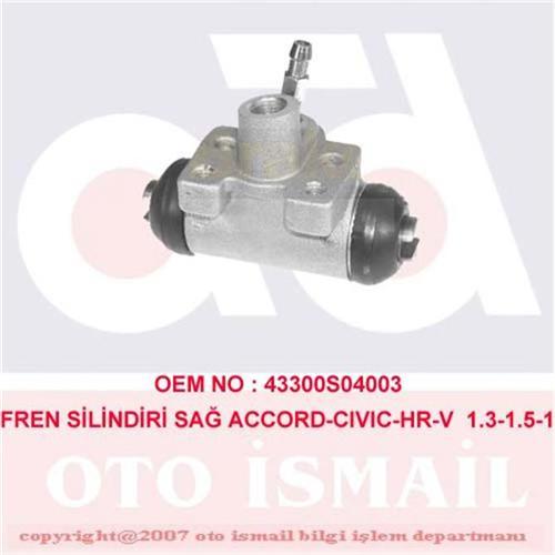 x FREN SİLİNDİRİ SAĞ ACCORD 4 2.0I 16V-2.2I 16V 90-93 -CRX 1.6 92-98 -HR-V 1.6 16V 99 19.05mm