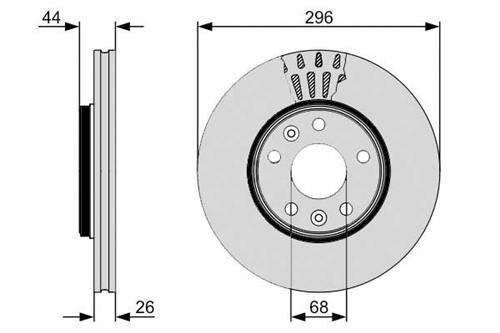 ÖN FREN AYNASI RENAULT LAGUNA 3 07>15 MEGANE 3 09>15 SCENIC 3 09>16 LATITUDE 11> FLUENCE 12> 296x26 HAVALI 5 DELİK