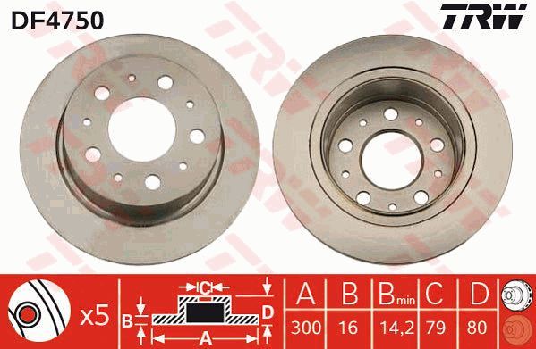 ARKA FREN DİSKİ BOXER 2.2 3.0HDİ 4.06 DUCATO 2.3D 7.06 JUMPER 2.2-3.0HDI 04/06 300x16x5DL