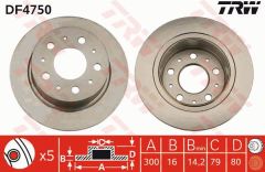 ARKA FREN DİSKİ BOXER 2.2 3.0HDİ 4.06 DUCATO 2.3D 7.06 JUMPER 2.2-3.0HDI 04/06 300x16x5DL