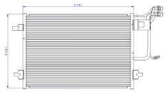 KLİMA KONDENSERİ P307 1.4-1.4 16V 1.6 16V 00 P308 1.4 16V 07 PARTNER TEPEE 1.6 HDI 568 361x12