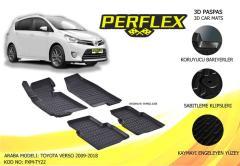 PERFLEX 3D X-MAT HAVUZLU PASPAS ÇEŞİTLERİ SİYAH TOYOTA VERSO 2009-2018 3D X-MAT 5 PCS