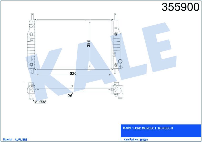 MOTOR SU RADYATORU MONDE 1- 2 1.6 16 5 1.8 16V / 2.0 16V 92 00 OTOM. 620 388 26