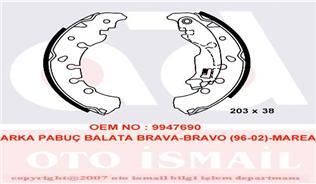 ARKA PABUÇ BALATA BRAVO BRAVA 1.2 1.6 1.8 1.9JTD 95-01 MAREA 1.4 1.6 1.8 1.9JTD 96-02 203x38