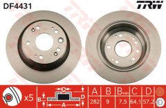 x ARKA FREN DİSKİ HAVALI ACCORD VIII TOURER 2.0 CM1/2.4/2.2iCTDi CM2 04/03