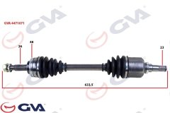 KOMPLE AKS SOL TOYOTA COROLLA 1.4L 1.6L 4ZZ-FE 3ZZ-FE ZZE120 ZZE121 VVTi 02-06 ABS li 26x23 - ABS 48 diş komple boy 633.5mm