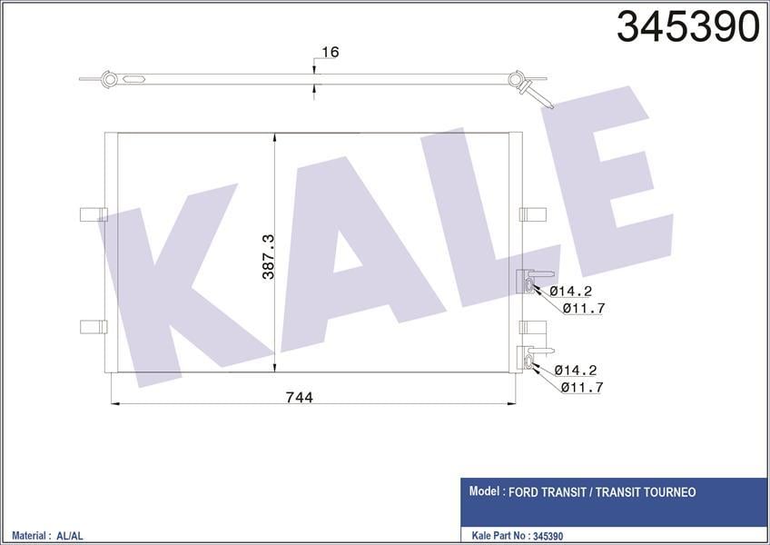 KLIMA RADYATORU TRANSIT V347 V348 2.2TDCI 100PS 120PS 130PS 2.4TDCI 100PS 115PS 140PS 07