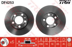 ÖN FREN AYNASI POLO 07 FABIA 00 FOX 03 1.2-1.4 16V-1.6 16V-1.9SDI 239x18x5DLxHAVALI