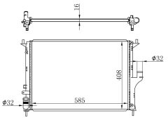 MOTOR SU RADYATÖRÜ DACIA LOGAN 06> SANDERO 08> DUSTER 10> 1.4 1.5dCİ 1.6 AC 585x408x22