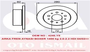 ARKA FREN AYNASI DUCATO 1 2 3 94 BOXER 1 2 2 94 JUMPER 1 2 3 94 280x16x5DL 1.4Q