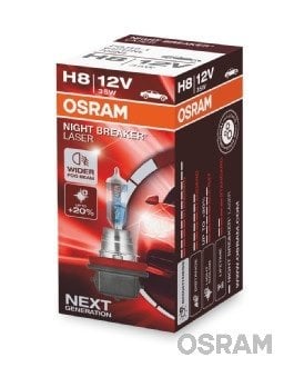 AMPUL 12V H8 35W NIGHT BREAKER LASER 150 GÜÇLÜ 20 BEYAZ IŞIK İKİLİ AMBALAJ