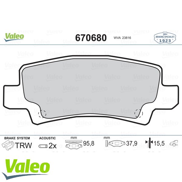ARKA BALATA COROLLA 1.4 1.6 1.4VVTİ 1.6VVTİ 1.8 VVTİ 00-02 7.07 1.4 D4D 04-07 2.0D4D 02-07
