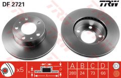 ÖN FREN AYNASI BOXER 1-2 94 JUMPER 1-2 94 DUCATO 1-2 94 280x24x5DLxHAVALI
