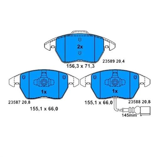 0986TB2457-ÖN BALATA FİŞLİ CADDY 3 04 GOLF 4 5 VI 97 JETTA PASSAT 05 POLO 09 OCTAVIA 04
