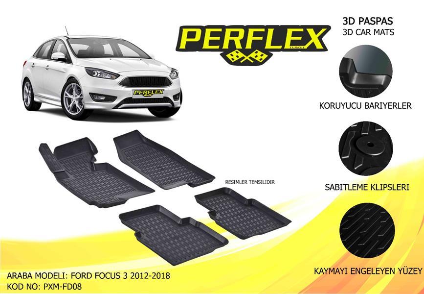 PERFLEX 3D X-MAT HAVUZLU PASPAS ÇEŞİTLERİ BEJ FORD FOCUS 3 2012 3D X-MAT 5 PCS
