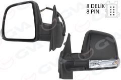 DIŞ DİKİZ AYNASI ELEKTRİKLİ SOL DOBLO 3 2011 MD. SİNYALLİ KATLANIR / POWER FLOK DESENLİ 8 FİŞ
