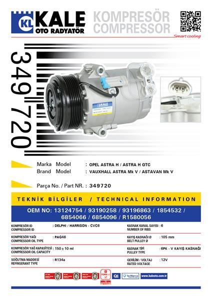 KLİMA KOMPRESÖRÜ ASTRA H 1.3 CDTİ 05 105mm