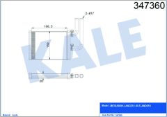 KALORİFER RADYATÖRÜ MITSUBISHI LANCER 1.3L 4G13 CS1A 03-07 1.6L 4G18 CS3A 03-07 / EVO 8 - 9 / OUTLAN DER 2.0L 4G63 DOHC CU2W 02-06 / 2.4L 4G69 CU5W 03-07- ALEMİNYUM