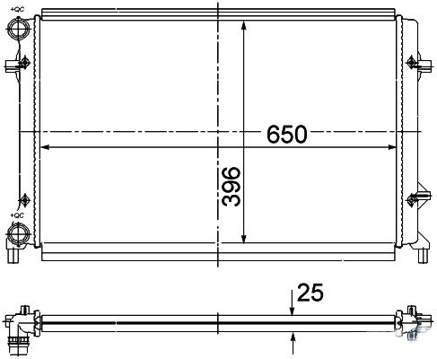 RADYATÖR GOLF 5-CADDY 3-JETTA 3-PASSAT-TOURAN-A3-LEON-OCTAVIA AC KLİMASIZ MEK OTOM 650x415x23