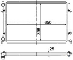 RADYATÖR GOLF 5-CADDY 3-JETTA 3-PASSAT-TOURAN-A3-LEON-OCTAVIA AC KLİMASIZ MEK OTOM 650x415x23