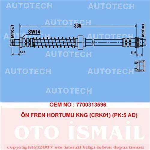 ÖN FREN HORTUMU KANGOO CRK01 PK:5 AD
