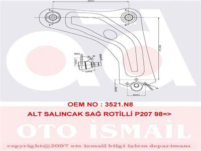 ALT SALINCAK SAĞ C3 PICASSO 1.4-1.6-1.6 HDI 02/09 Güçlendirilmiş şasiye sahip araçlar için