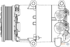 8FK351334-421 KLİMA KOMPRESÖRÜ FOCUS CMAX 2-GRAND MAX 1.6 Tİ 10 FOCUS 3 1.6 Tİ 11 110mm