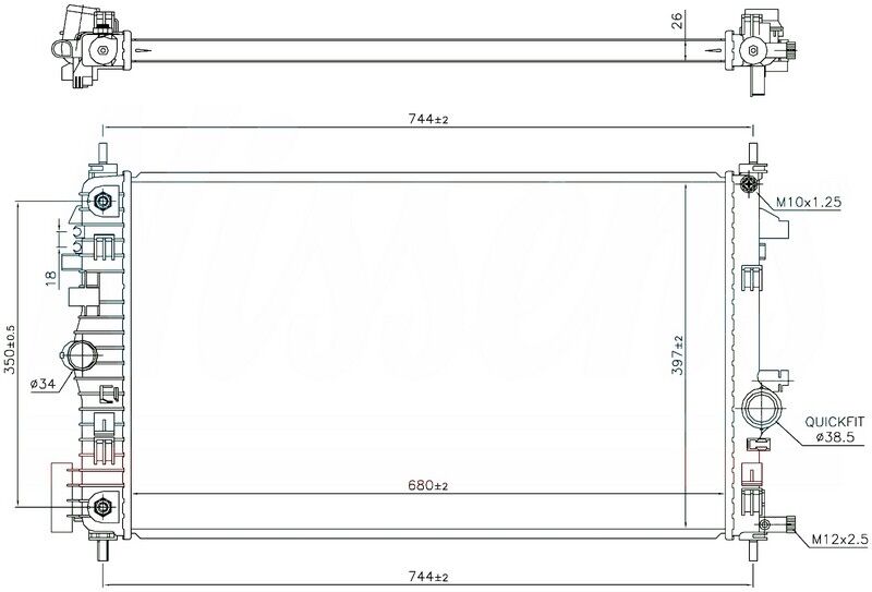 SU RADYATÖRÜ OPEL INSIGNIA A 09>17 OTOMATİK 1.6 CDTI - 2.0 CDTI B16DTH-DTJ-B20DTH