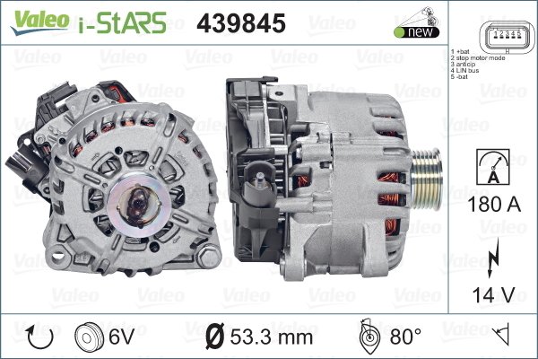 ALTERNATÖR KOMPLE 14v180a PARTNER-BERLINGO-P208-P308-P508-P2008-P3008-P5008-C3-C4-C5-DS3-DS4-DS5 1.4-1.6 HDİ ST60C017 START-STOP-KLİMALI