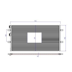 KLİMA RADYATORU KONDENSERİ FORD TRANSİT V348 2.2TDCI-2.3İ-2.4 TDCI-3.2TDCI V347 06 14 725X389X16