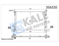 RADYATÖR TRAFIC 1.6/2.0DCI 14 VIVARO B 1.6CDTI-TALENTO 1.6D 16 MT 26MM AL/BRZ 748X468X26 -93868353