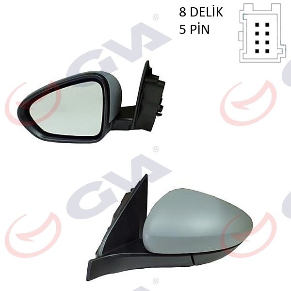 DIŞ DİKİZ AYNASI SOL EGEA 15> ELEKTRİKLİ ISITMALI ASTARLI KONVEKS 5 FİŞ VM-6157EHPL