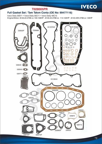 YARIM TAKIM CONTA SİLİNDİR KAPAK CONTASI SİZ MASTER 2.5-2.8 DTI-IVECO DAILY