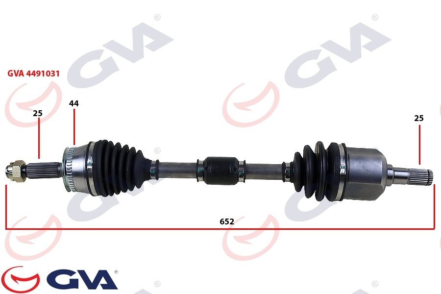 KOMPLE AKS SOL HYUNDAI ELANTRA 1.6L G4ED Benzinli 16v Otomatik vites 01-06 ABS li 25x25 - ABS 44 diş komple boy 654mm