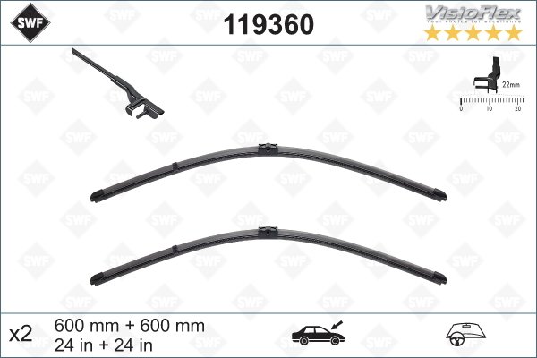 SİLECEK SÜPÜRGESİ ÖN TAKIM TRANSPORTER T5-T6 600 x 600 mm