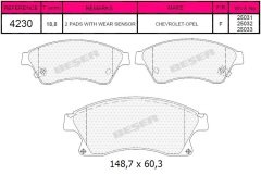 ÖN BALATA 15 INC ASTRA J 1.3 CDTI-1.4-1.4 TURBO-1.6 1.7 CDTİ 2.0CDTİ 10 AVEO 11 CRUZE 11