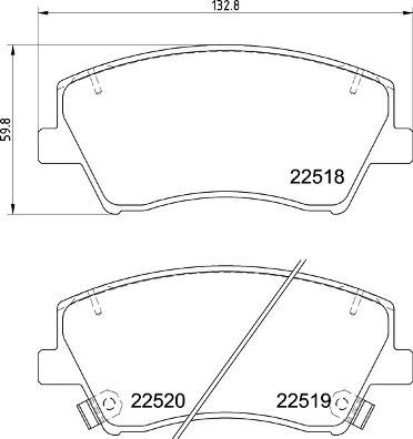 ÖN DİSK FREN BALATASI HYUNDAI ELANTRA 2.0 02/16 HYUNDAI IONİQ 1.6 03/16 KIA NİRO 1.6 08/16