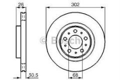 ÖN FREN AYNASI HAVALI VOLVO V70 97-00 C70 97-05 S70 96-00 XC70 97-02 302x26x5DLxHAVALI