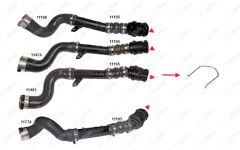 TURBO BORUSU SEKMANIPLASTİK BORU HARİÇOK İLE GÖSTERİLEN SEKMAN DACIA DUSTER HS 1.5 dCi 4x4 K9K 658