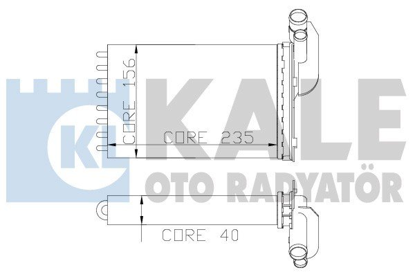 KALORİFER RADYATÖRÜ MEGANE 1-CLIO 1-R19 234x157X42 2 SIRA CU PL