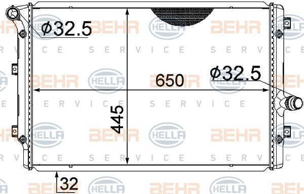 RADYATÖR VW CADDY 3 2.0 TDI 10 EOS 2.0 TFSI 06 GOLF 5 2.0 GTI 04-09 AC KLİMA SIZ 648x438x32