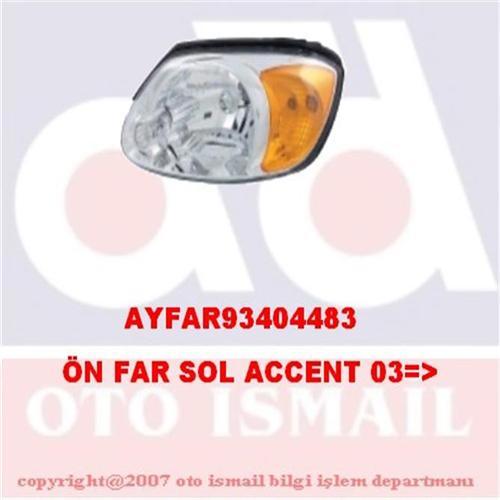 FAR SİNYAL SOL ACCENT 01/03 ELEKTRİKLİ H4 SARI