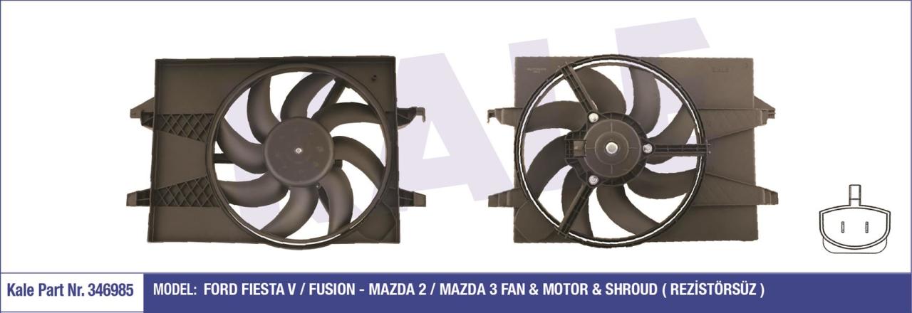 FAN MOTORU DAVLUMBAZLI FIESTA 5 01 06 FUSION 01 12 1.6 16V MAZDA 2 MAZDA III