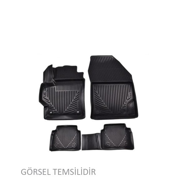 PERFLEX 3D X-MAT HAVUZLU PASPAS ÇEŞİTLERİ SİYAH TOYOTA COROLLA 2019 3D X-MAT 5 PCS